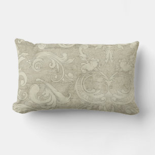 Almofada Lombar Verão no Cottage Vintage Damask Wooden Scroll