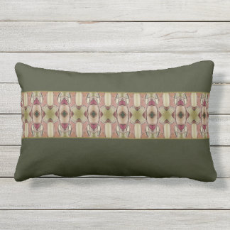 Almofada Lombar Verde escuro com bege e Borgonha