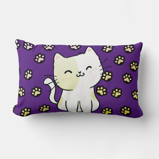 Almofada Lombar Verde limão Cat & Paws Travesseiro lombar (Frente)