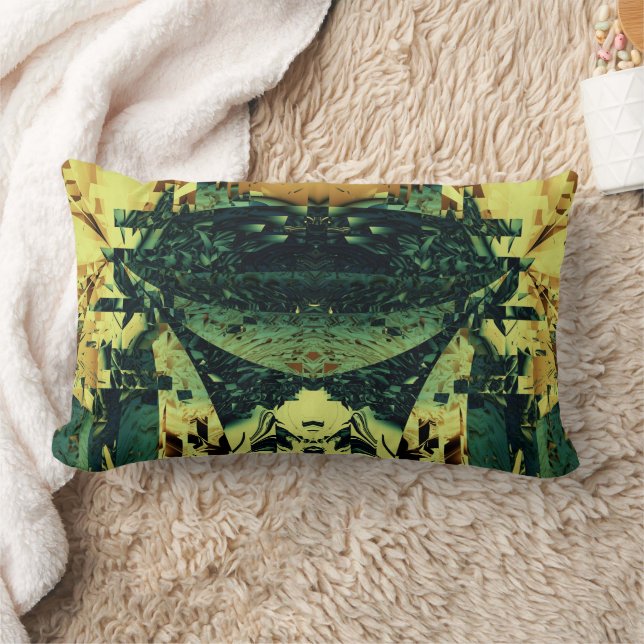 Almofada Lombar Verde natural, castanho, Design amarelo de intrato (Cobertor)