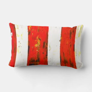 Almofada Lombar Vermelho Abstrato moderno, Branco e Azul, como Sin