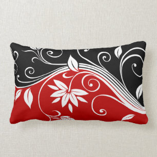 Almofada Lombar Vermelho Branco e Preto