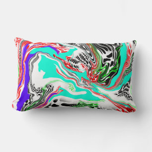 Almofada Lombar Vermelho, Branco, Verde limão, Abstrato Azul e Pre