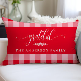 Almofada Lombar Vermelho e Branco Buffalo Check Grato Personalizad