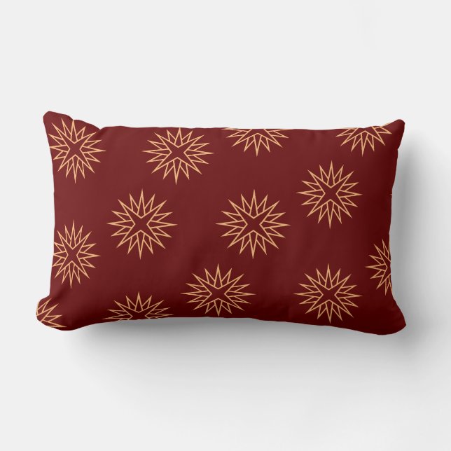 Almofada Lombar Vermelho escuro e Estrela Dourada (Frente)
