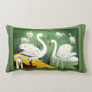 Almofada Lombar Verneuil Art Nouveau Design de Wild Swans Lumbar P