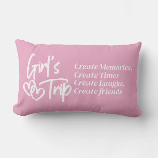 Almofada Lombar Viagem de Meninas Criar Memórias Rosa
