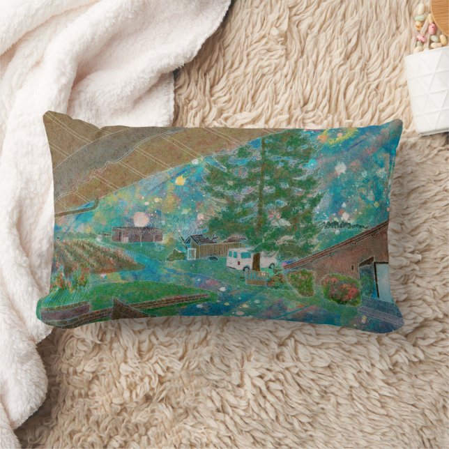 Almofada Lombar Vibrant French Townscape Garden Landscape (Cobertor)