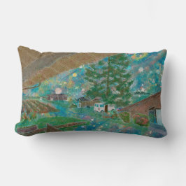 Almofada Lombar Vibrant French Townscape Garden Landscape