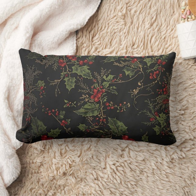 Almofada Lombar Victorian Crimson Berries Holiday Throw Pillow (Cobertor)