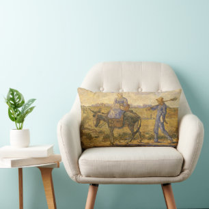 Almofada Lombar Vincent van Gogh - Casal de Camponeses Indo Trabal