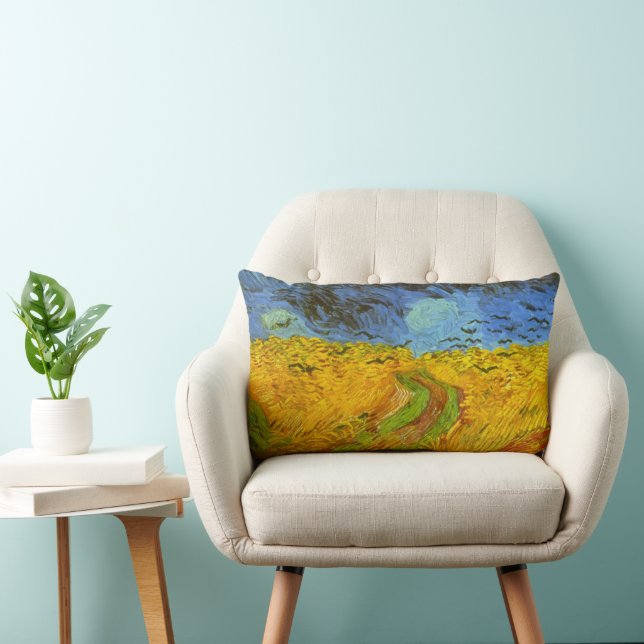 Almofada Lombar Vincent van Gogh Wheat Field com Crows (Cadeira)
