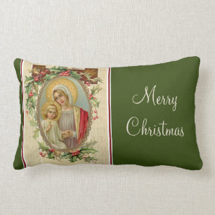 Almofada Lombar Vintage abençoado do Natal de Jesus da Virgem