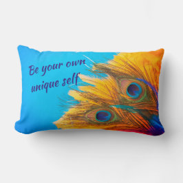 Almofada Lombar Vintage Aqua Blue Elegante Feather