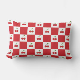 Almofada Lombar Vintage Cherry Gingham: Coquette Cottagecore