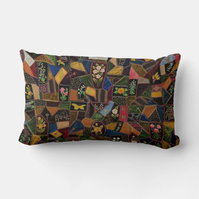 Almofada Lombar Vintage Crazy Quilt (Verso)