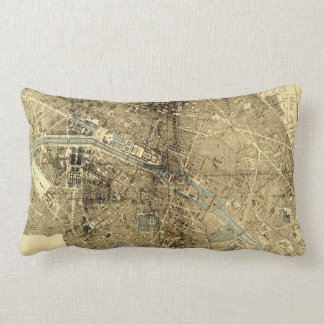 Almofada Lombar Vintage do mapa de Paris