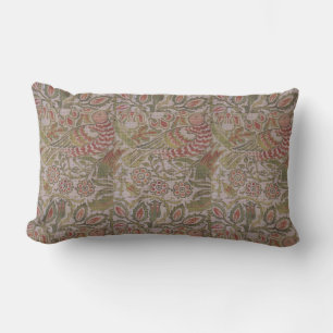 Almofada Lombar Vintage Floral Bird William Morris Dove e Rosa