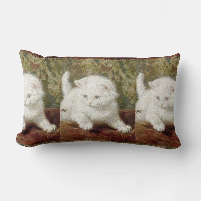 Almofada Lombar Vintage Henriette Ronner-Knip Curiousity (Frente)
