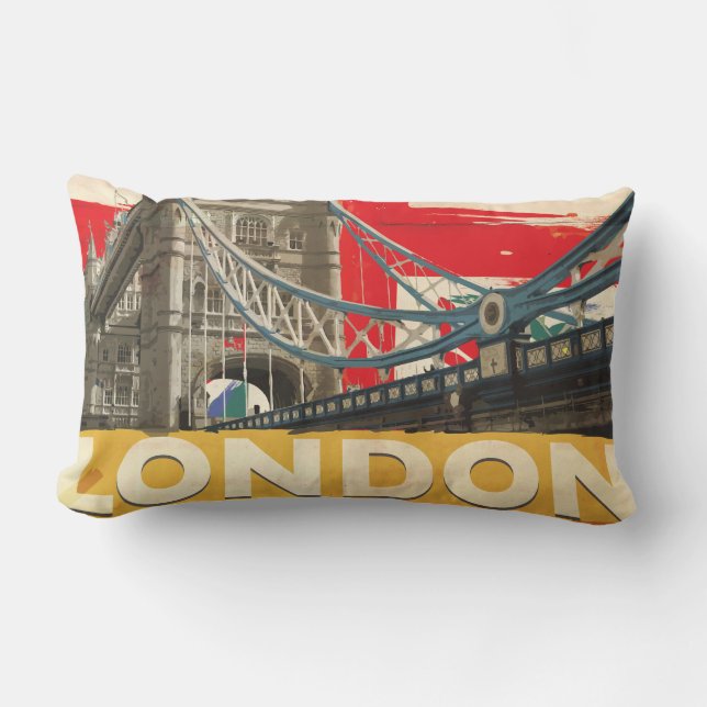 Almofada Lombar Vintage London Poster (Frente)