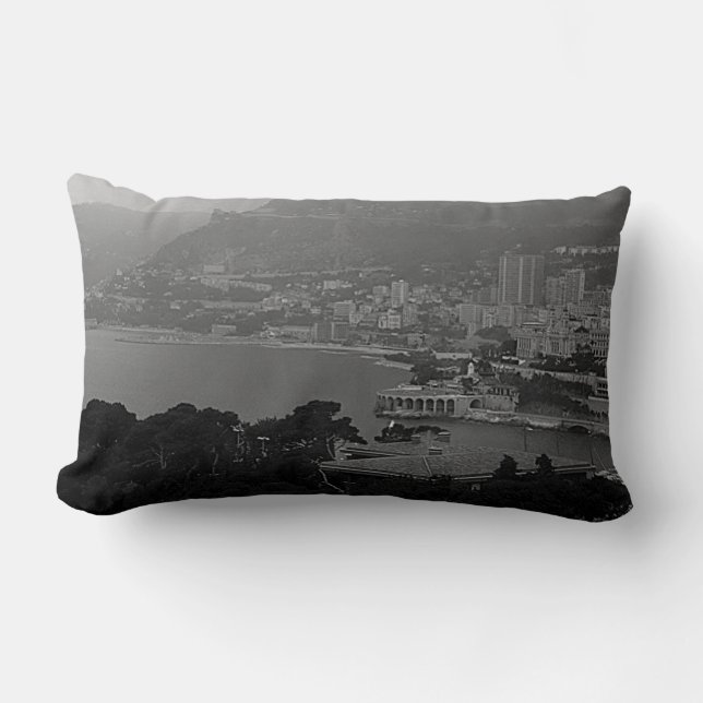 Almofada Lombar Vintage Mônaco Monte Carlo, litoral (Frente)