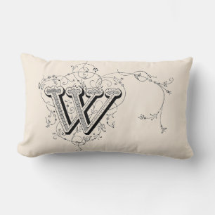 Almofada Lombar Vintage Monograma 'W'