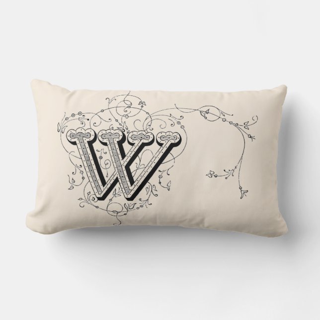 Almofada Lombar Vintage Monograma 'W' (Frente)