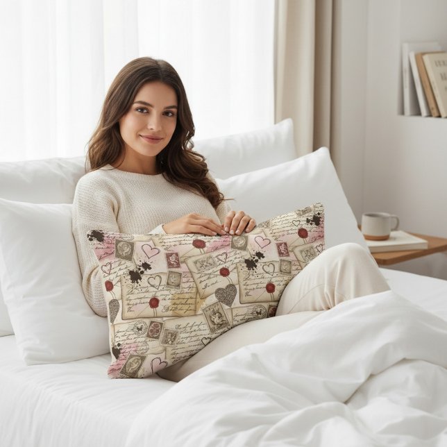 Almofada Lombar Vintage Romantic Love Letters & Wax Seals (Criador carregado)