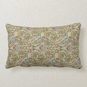 Almofada Lombar Vintage William Morris Blue Brocade