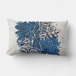 Almofada Lombar Vintage William Morris Tulip Willow Blue Floral