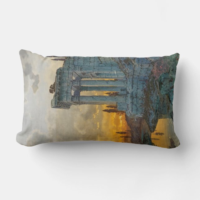 Almofada Lombar Visão do Sul da Itália com as antigas ruínas roman (Frente)