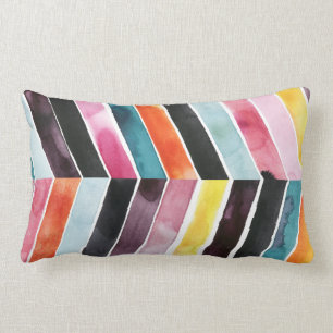 Almofada Lombar Vívido Watercolor Chevron I
