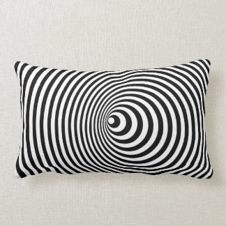 Almofada Lombar Vortex, ilusão óptica preto e branco