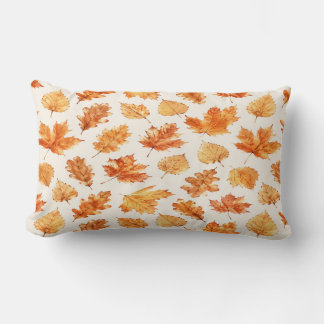 Almofada Lombar Watercolor Autumn Leaves Pillow