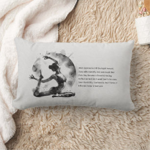 Almofada Lombar Watercolor Yoga Reiki - Pose Rei Pigeon De Uma Per