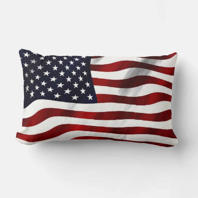 Almofada Lombar Waving American Flag Travesseiro decorativo (Frente)