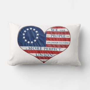 Almofada Lombar We The People American Flag Heart