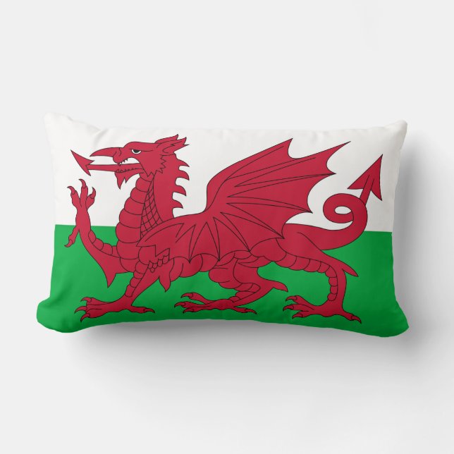 Almofada Lombar Welsh Dragon ~ Flag of Wales (Frente)
