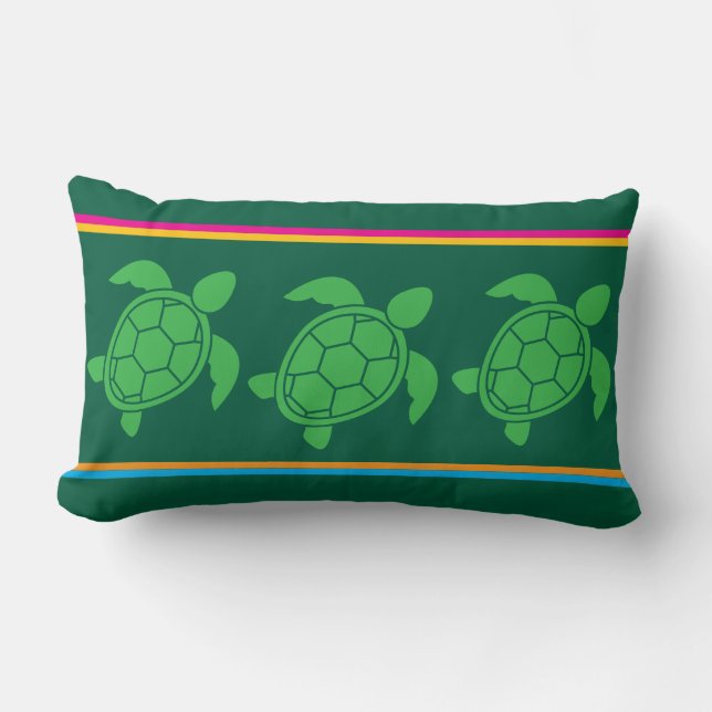Almofada Lombar Whimsy Turtles Green Lumbar Cushion (Frente)