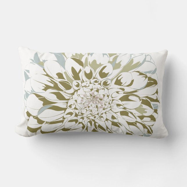 Almofada Lombar White Dahlia Flower Design (Frente)