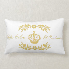 Almofada Lombar White e Gold Script Francês Mantenham o Carregar C