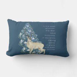 Almofada Lombar Wild Deer Footprints in Snow – Winter Nature Art