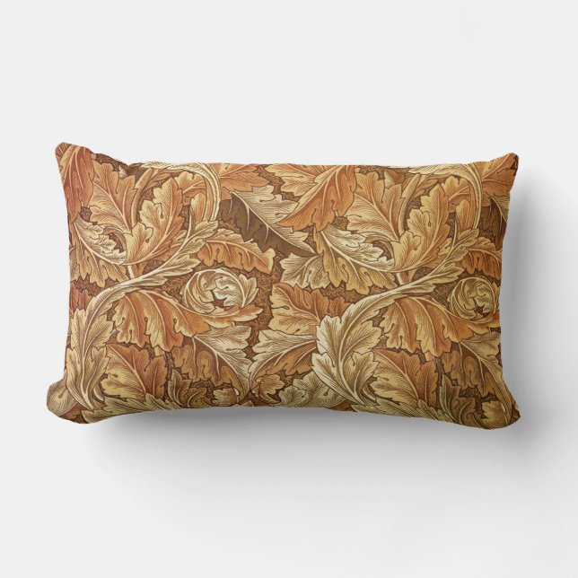 Almofada Lombar William Morris Acanthus Brown Autumn Leaves (Frente)