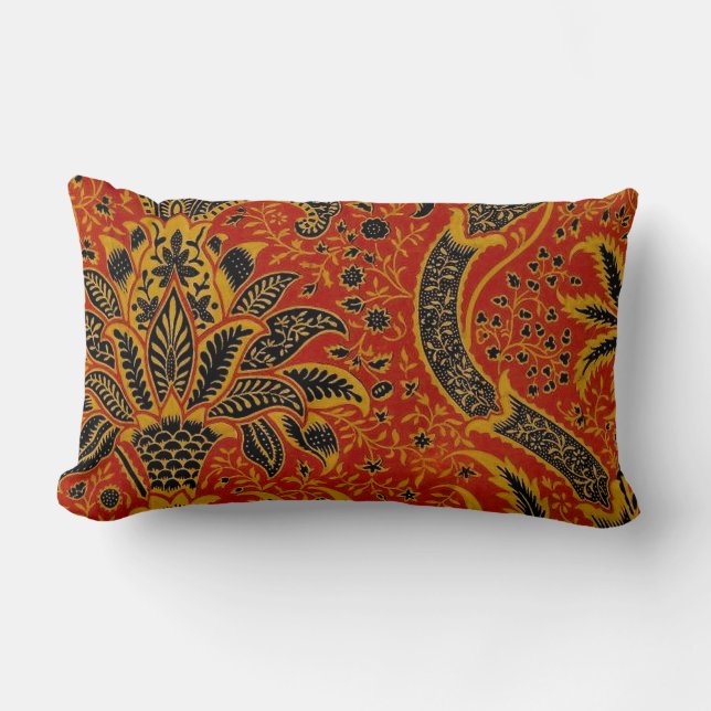 Almofada Lombar William Morris India Red Floral (Frente)