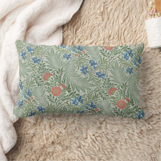 Almofada Lombar William Morris Larkspur Verde Floral Azul