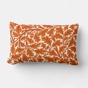Almofada Lombar William Morris Oak Folhas, Rua Laranja E Creme