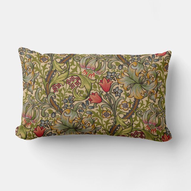 Almofada Lombar William Morris Ouro Lily Antique (Frente)