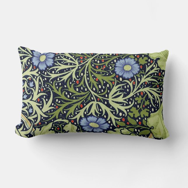 Almofada Lombar William Morris Seaweed Flor Antiquado (Frente)