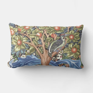 Almofada Lombar William Morris Woodpecker Tapeçaria Vintage Floral