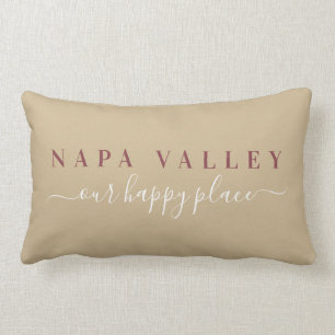 Almofada Lombar Wine Napa Valley Happy Place Lumbar Travesseiro
